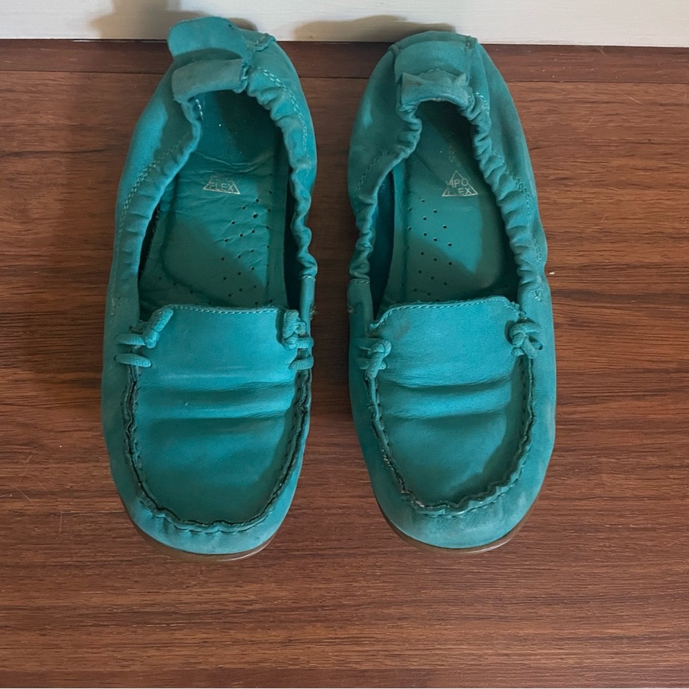 Turquoise Hush Puppies Moccasin